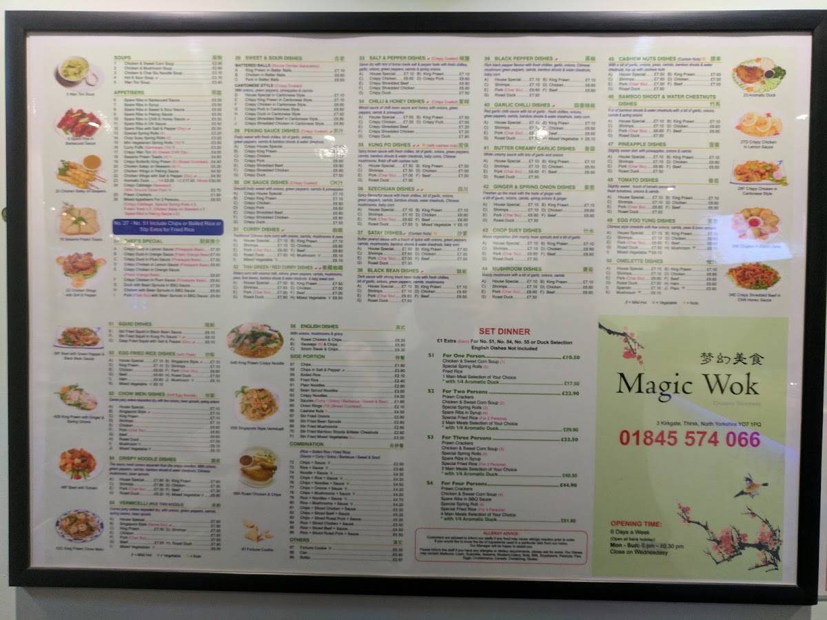 Menu at Magic Wok Chinese Takeaway fast food, Thirsk