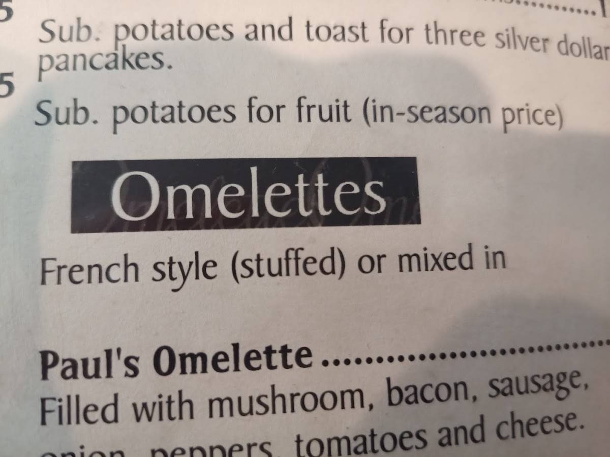 Menu at Paul's Kitchen restaurant, Windsor