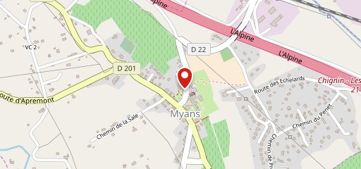 L'auberge de Myans sur la carte