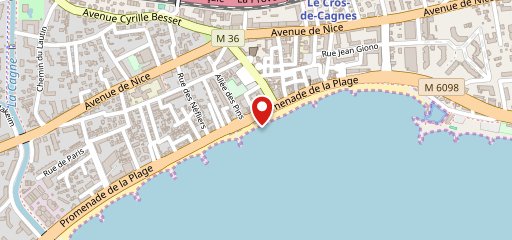 Plage Carré Bleu sur la carte