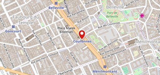 Café-Brasserie Le Métro Belleville sur la carte