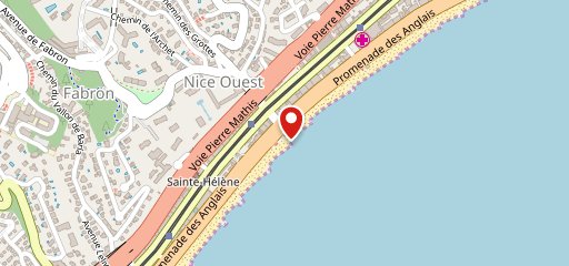 Plage Les Canailles Nice sur la carte