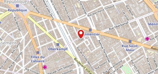 Pierre sang In Oberkampf sur la carte