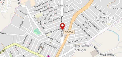 Pizzaria e restaurante no mapa