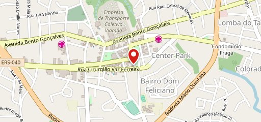 Prosa café, pizza e jardim no mapa