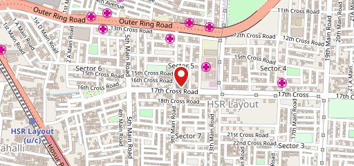 Raghavendra Tiffin HSR Layout on map