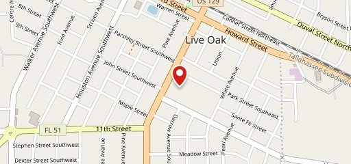 Live Oak Sub Shop en el mapa