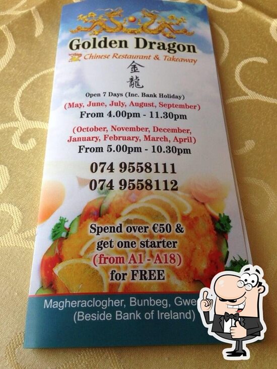 Menu at Golden Dragon Chinese Restaurant, Derrybeg