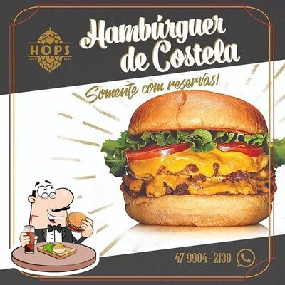Hops Cervejas Artesanais provê uma seleção de opções para os amantes dos hambúrgueres