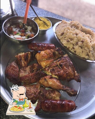 Comida em Churrascaria grill na brasa