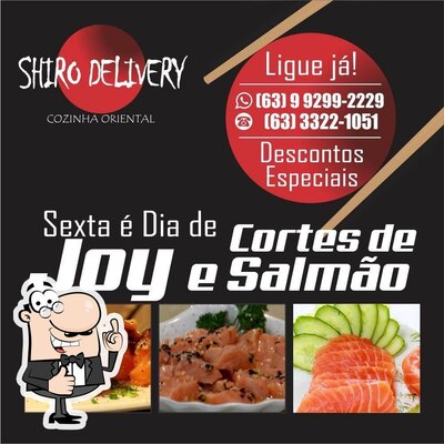 A publicidade apresenta informações sobre o Shiro Delivery