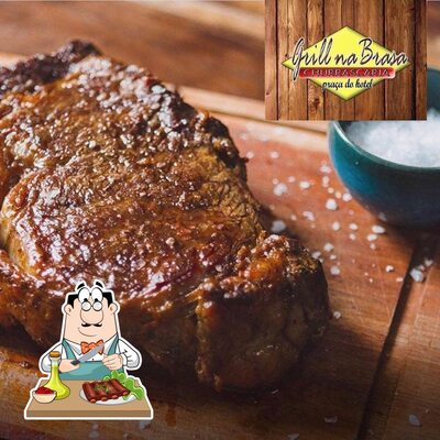Prove refeições de carne no Churrascaria grill na brasa