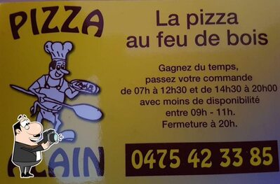 L'annonce publicitaire montre les informations sur Pizza Alain