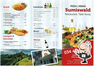 La pubblicità contiene informazioni su Pizza & Kebab Sumiswald A. Usak