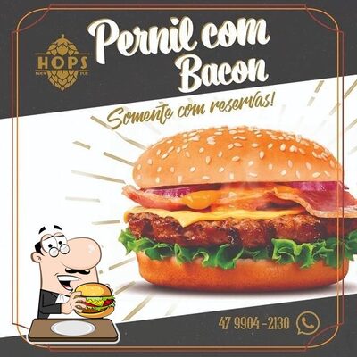 Hops Cervejas Artesanais provê uma gama de opções para os amantes dos hambúrgueres