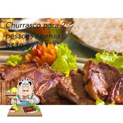 Peça pratos de carne do menu