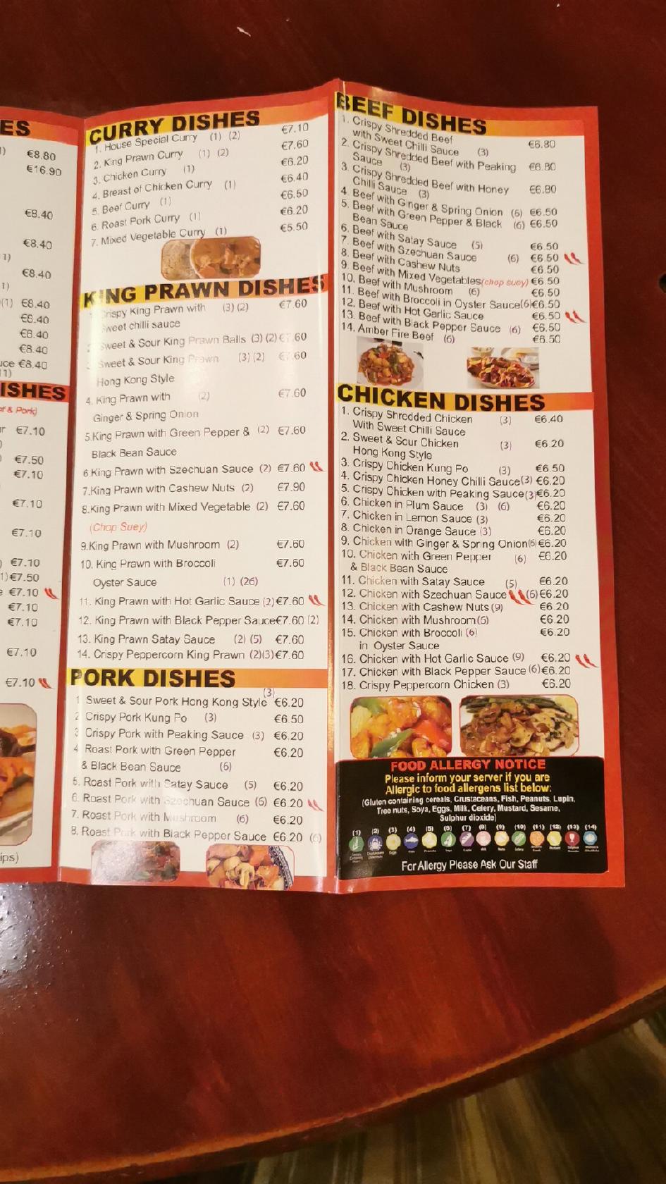 Samco Menu Menu at Sammy Chinese Restaurant & Take-Away, Caherconlish