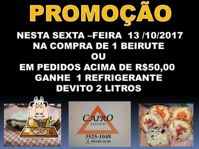 No Cairo Disk Esfihas, você pode degustar pizza