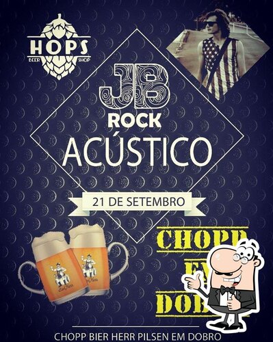 A publicidade mostra informações sobre o Hops Cervejas Artesanais