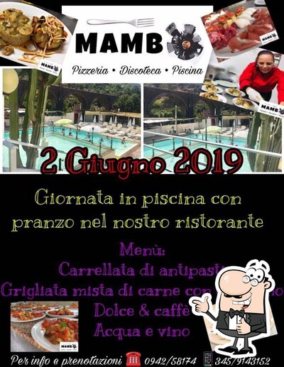 La pubblicità contiene informazioni su MAMBO - Pizza Disco Pool
