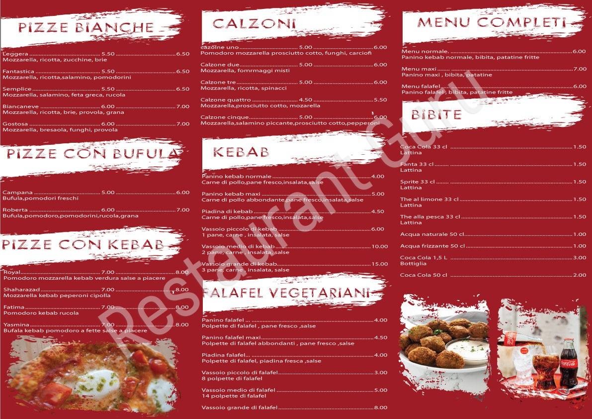 Menu di Royal Kebab &amp; pizza Vicenza 