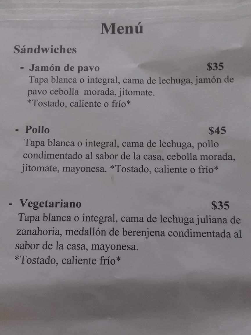 Café en el Corazón menu
