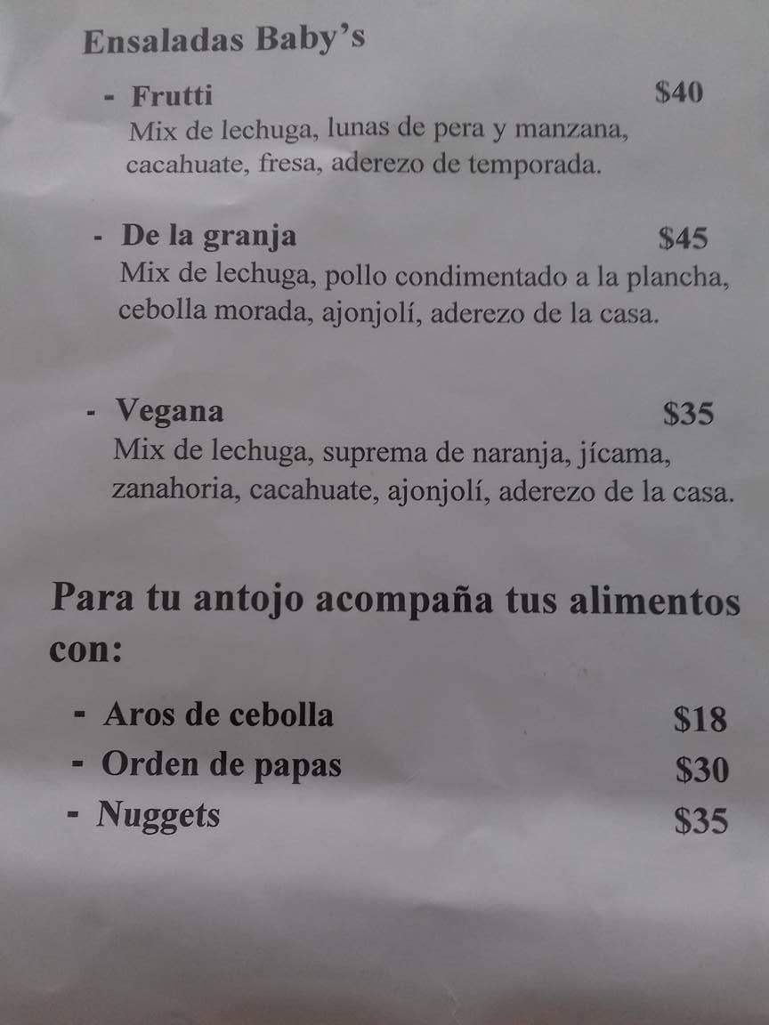 Café en el Corazón menu