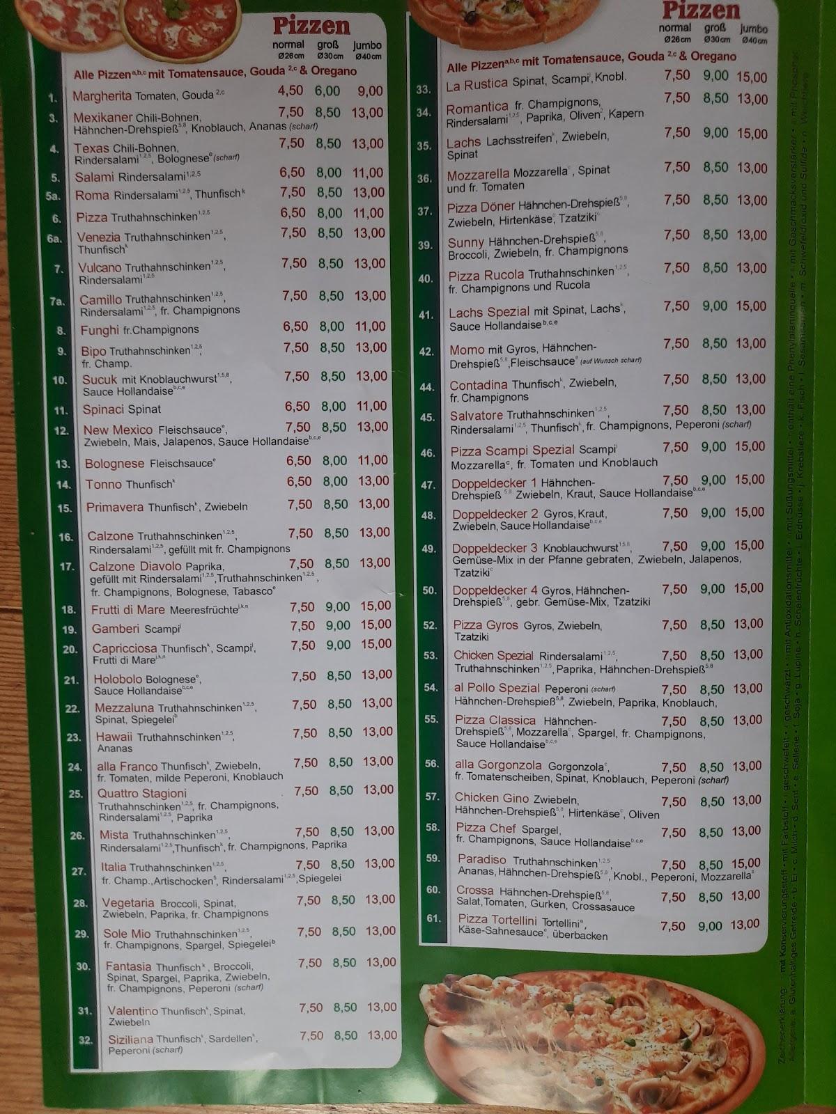 Speisekarte von Big Mama's Pizza Wesel, Wesel