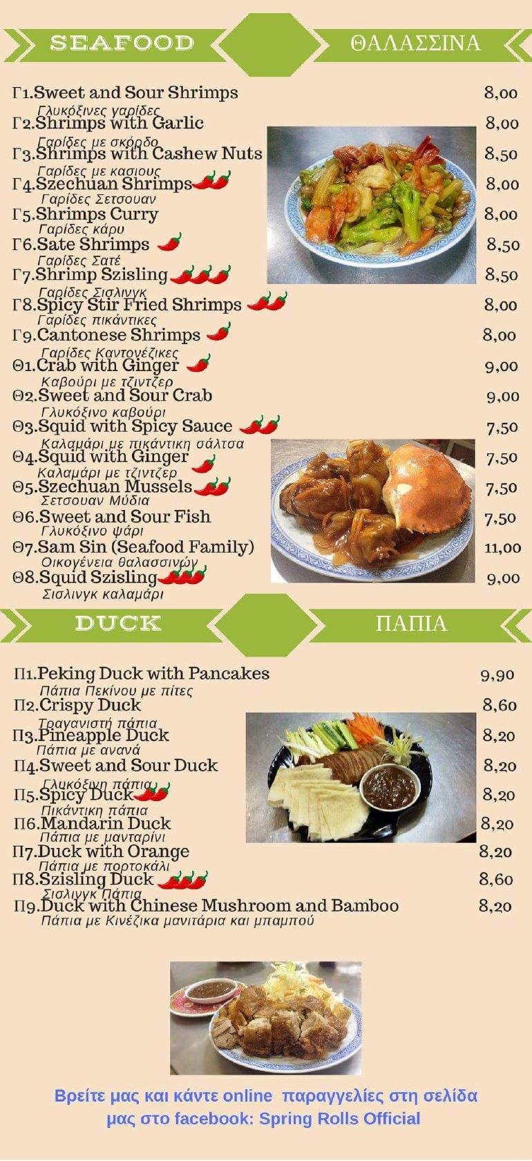 Carta de Spring Rolls