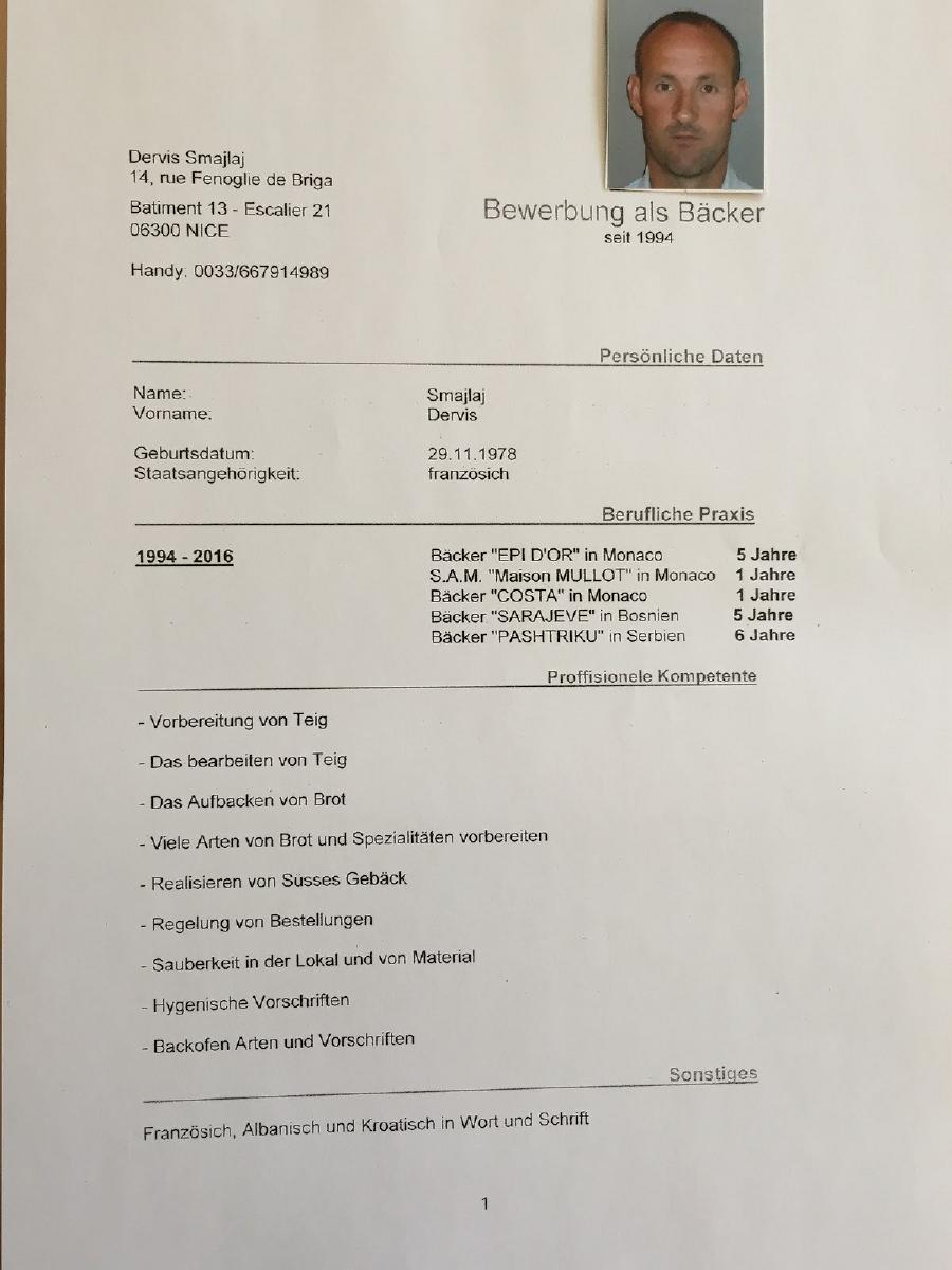 Menu di Brandl Bäckerei Basel 