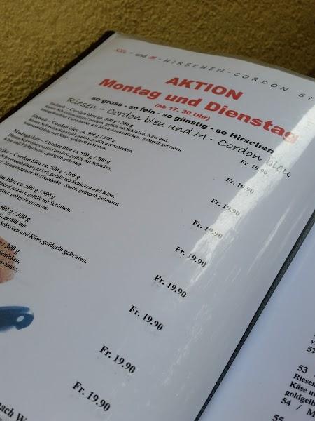 Menu di Restaurant Hirschen 