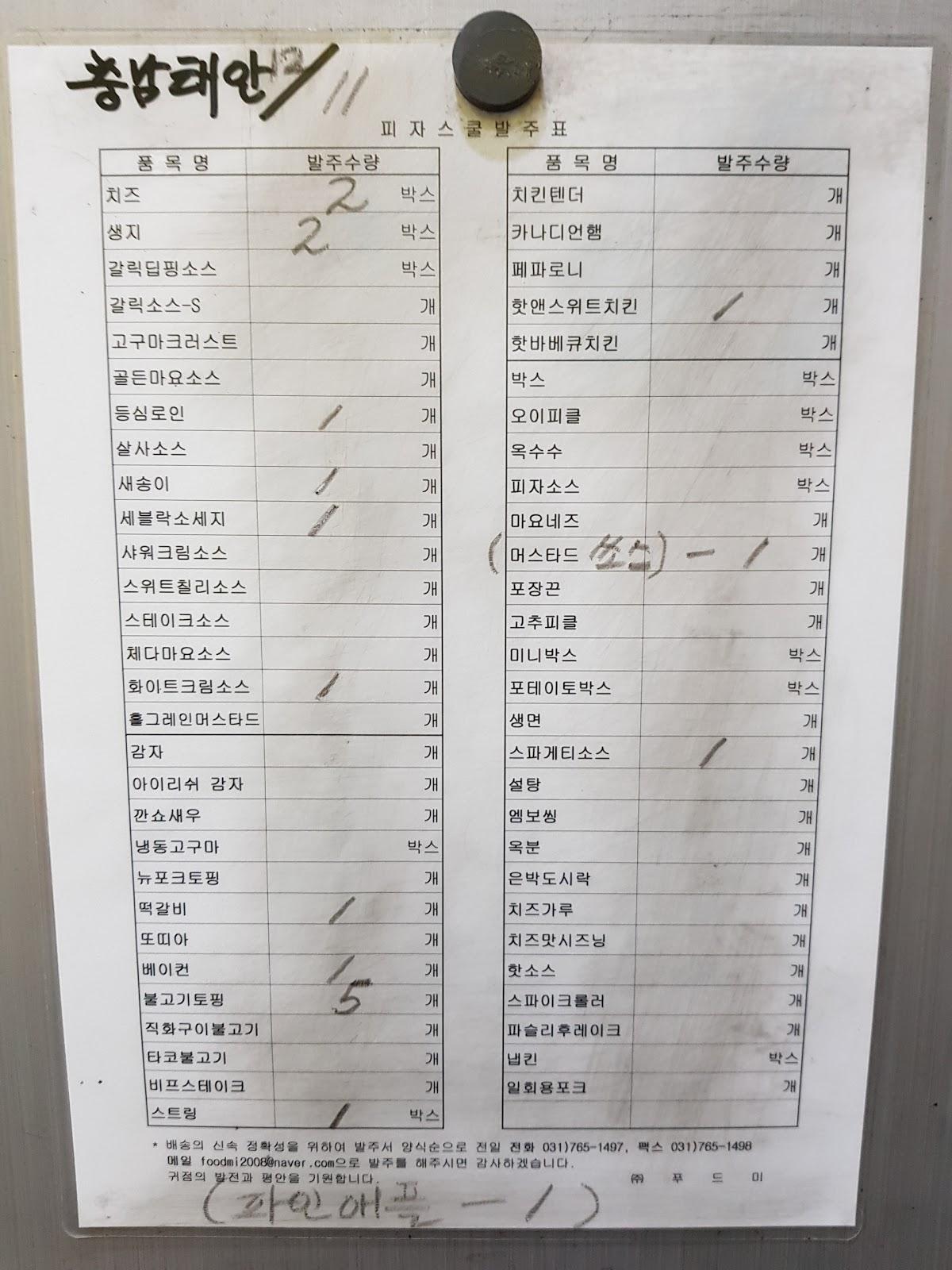 피자스쿨 メニュー