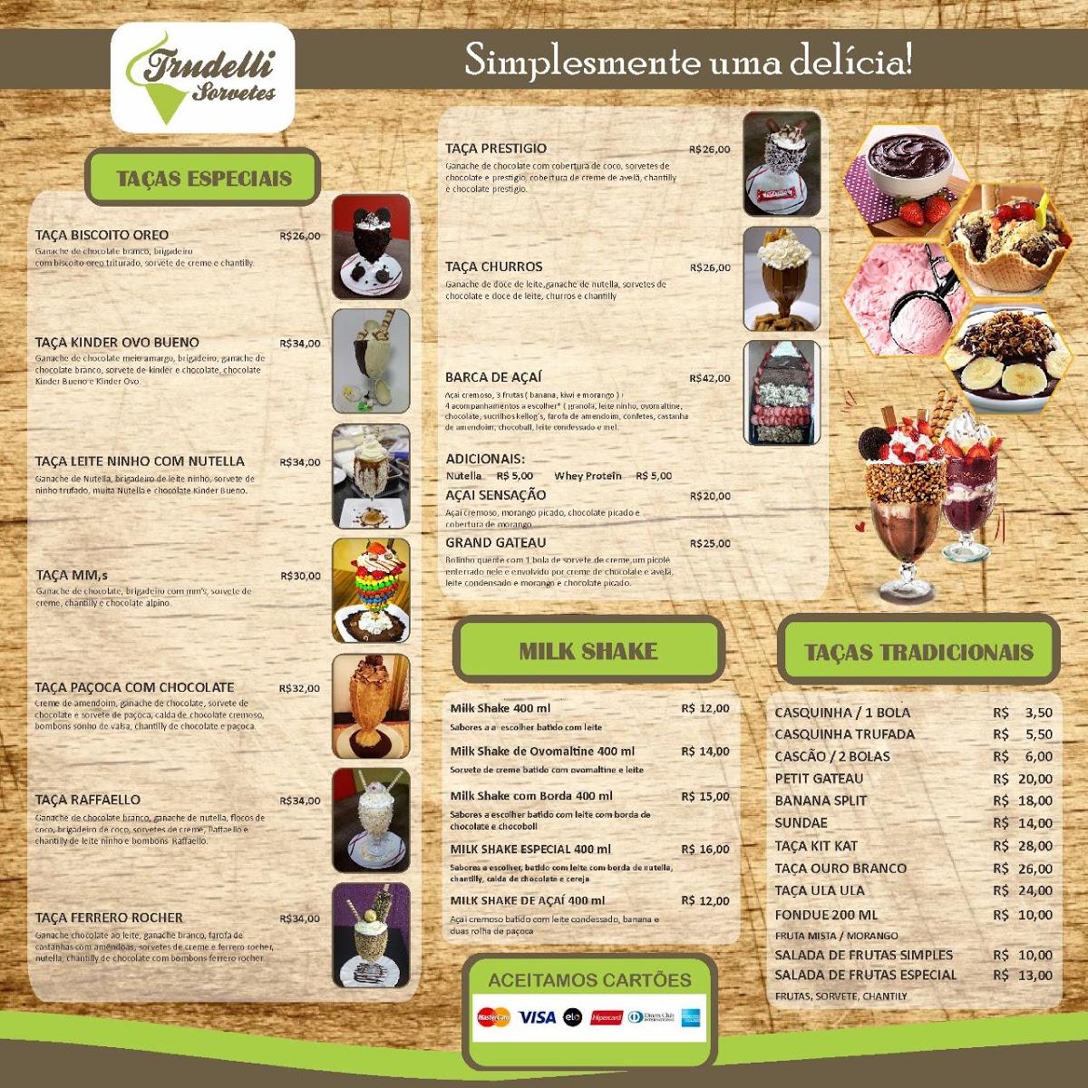 Sorvetes menu