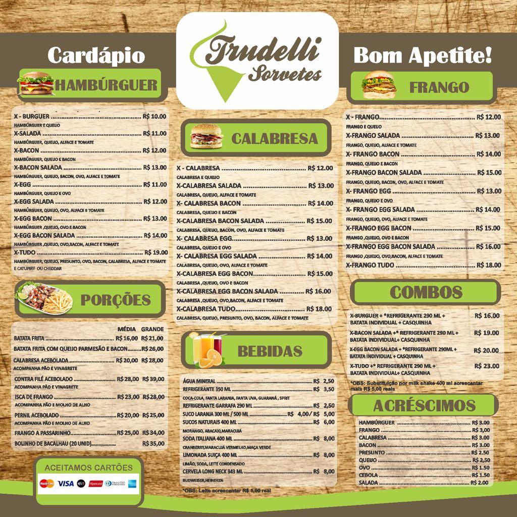 Sorvetes menu