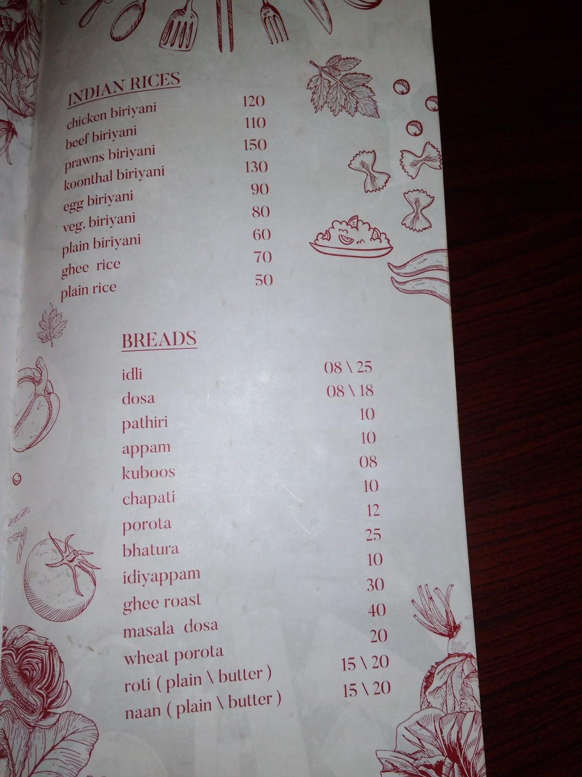 Zeste Restaurant menu