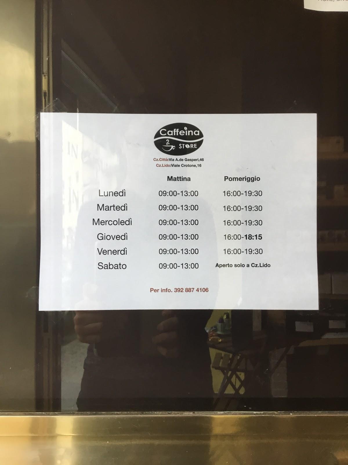 Menu di Caffeina Store capsule catanzaro 