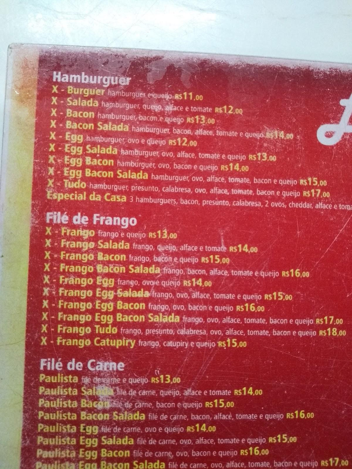 Jubi lanches cardápio