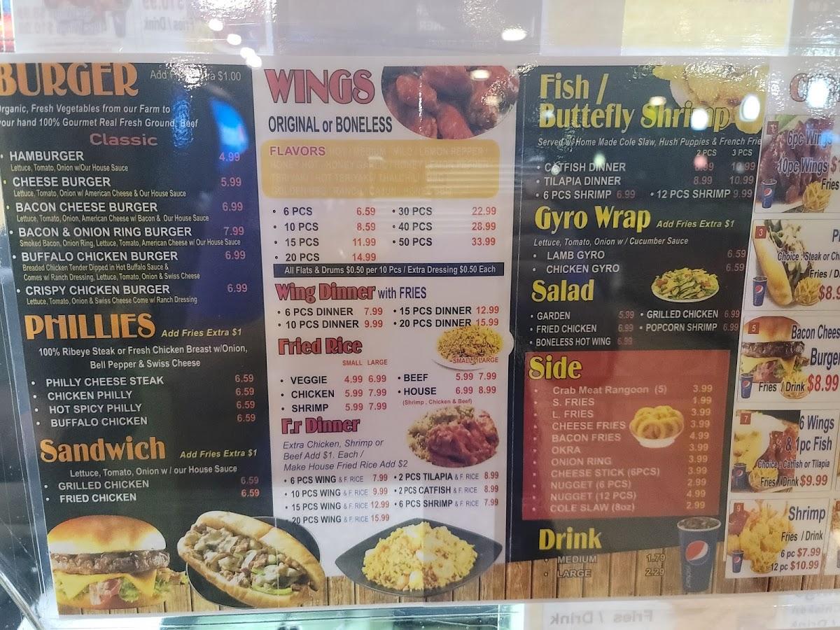 Menu at J Burger N Wings restaurant, Muskegon, Henry St