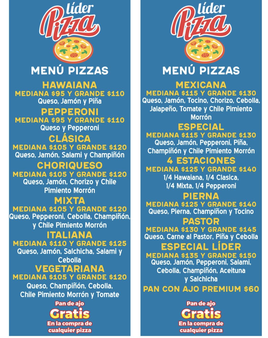 Carta de Líder Pizza