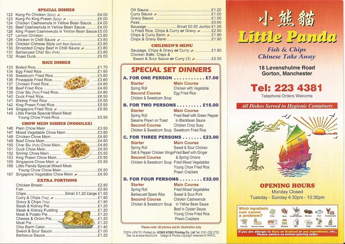 Little Panda menu