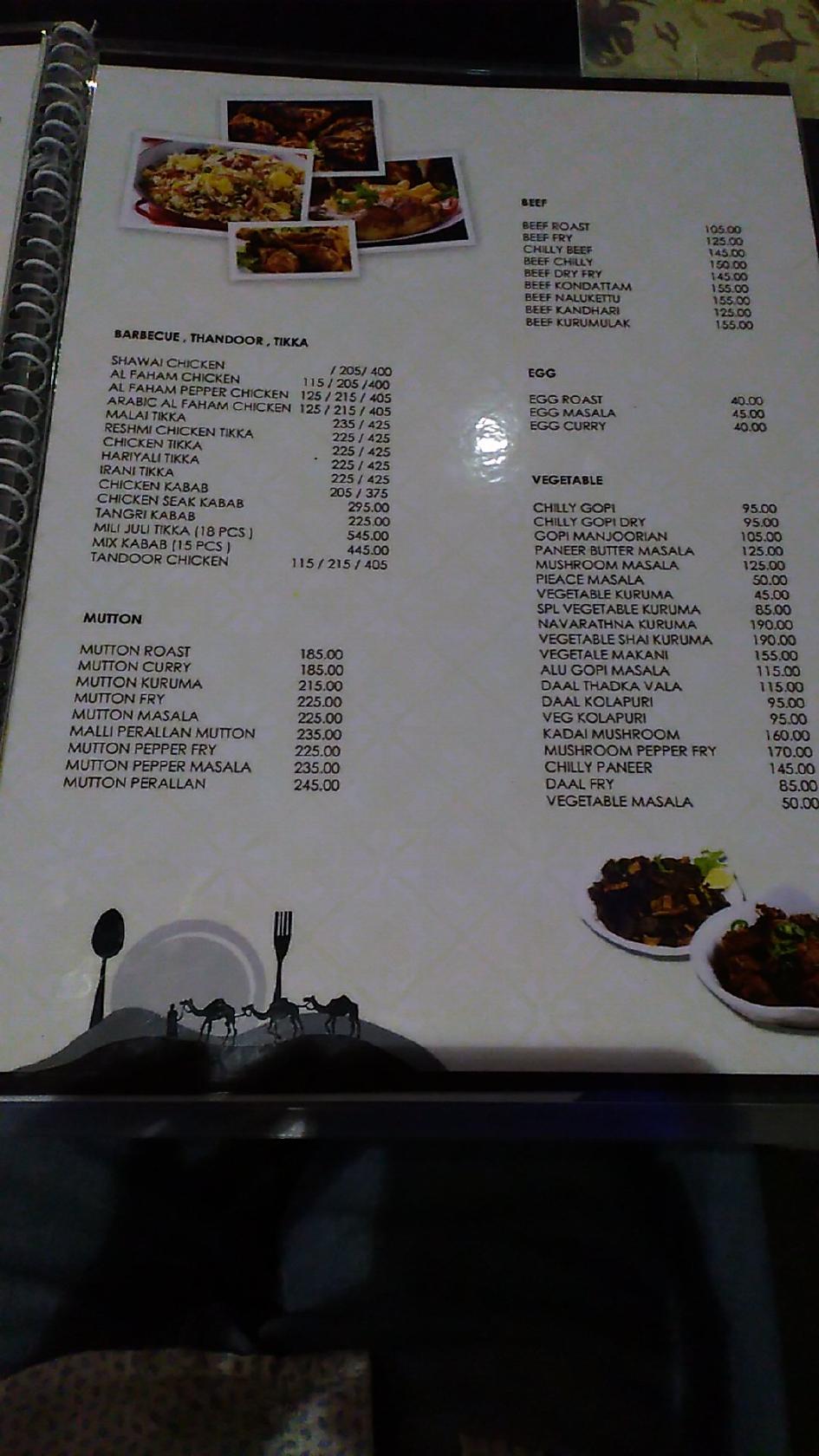 Menu at Cochin Majlis Restaurant, Kodungallur, NH17 Bypass