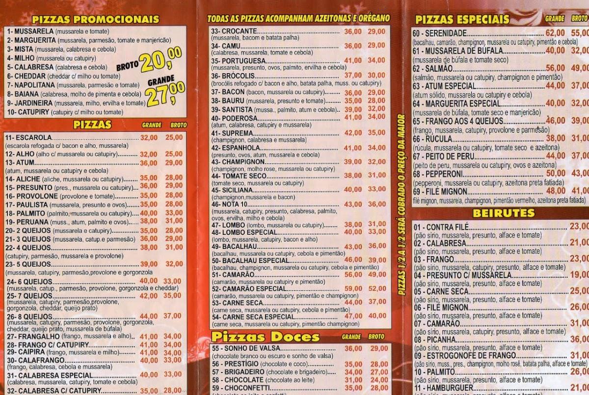 Pizzaria Nota Dez II cardápio