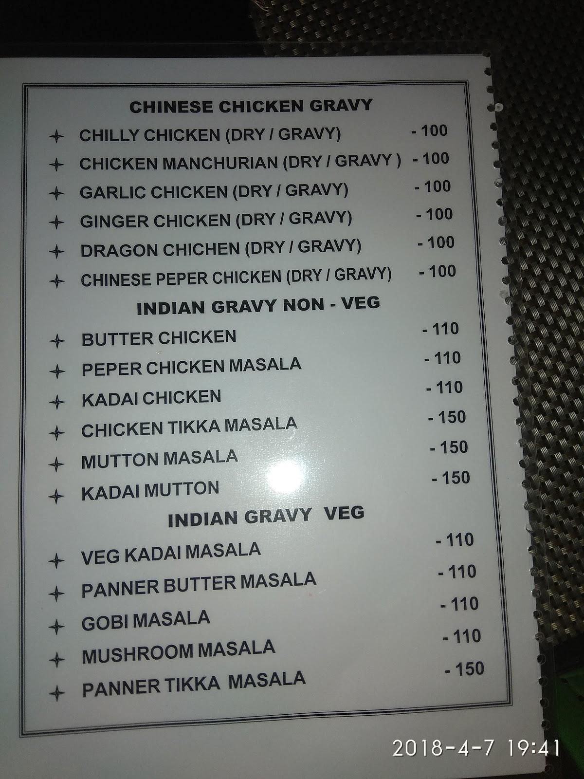 CFC chicken menu