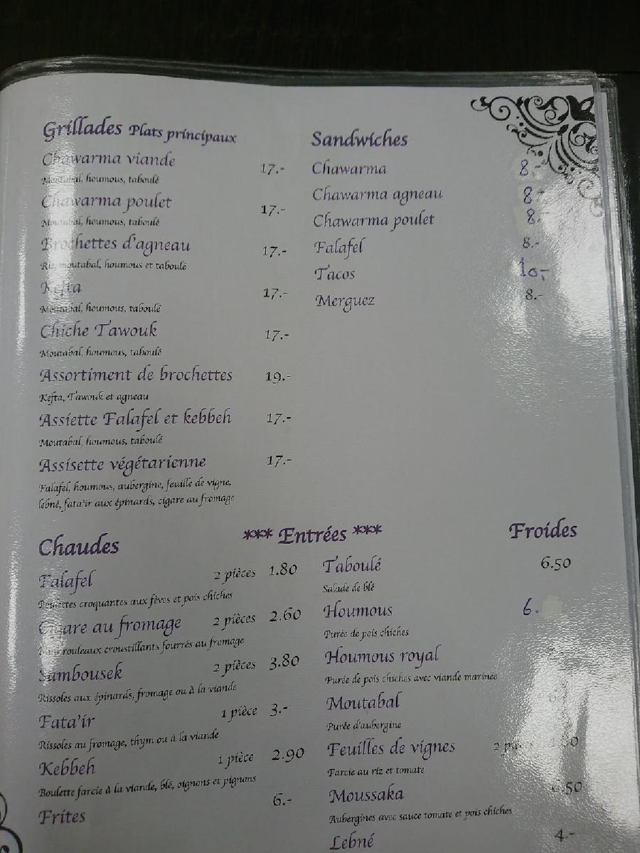 Menu di Absy Sàrl 