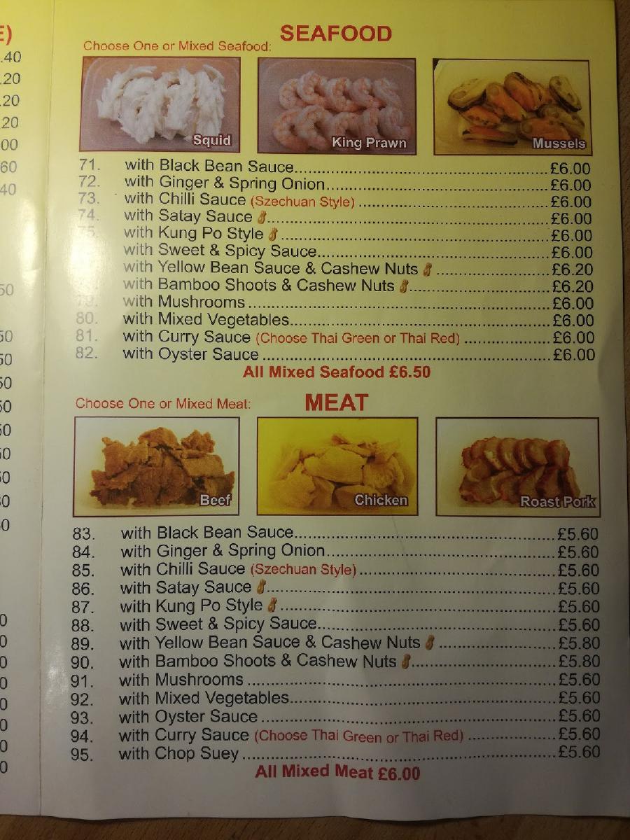China Chef menu