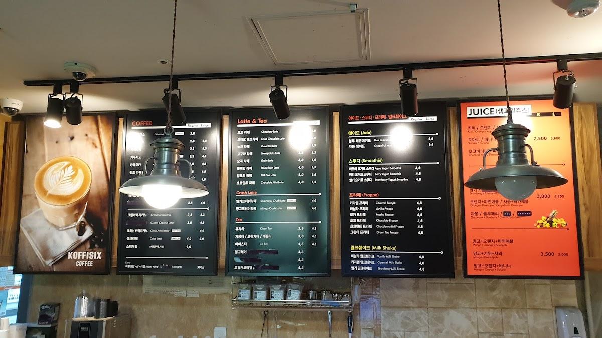 CoffeeSix Namchuncheon メニュー