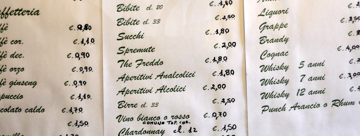 Menu di Bar Roma 