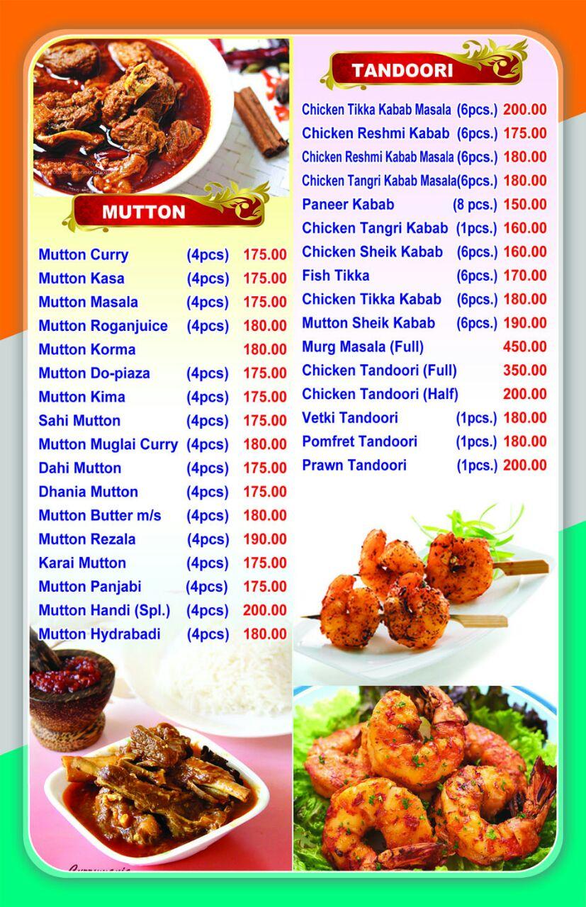 Hotel Rupkatha menu