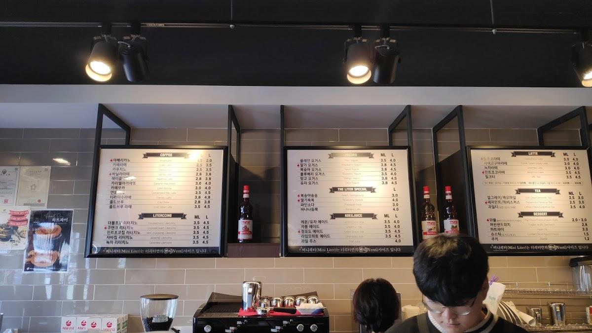 리터커피 삼천포점 メニュー