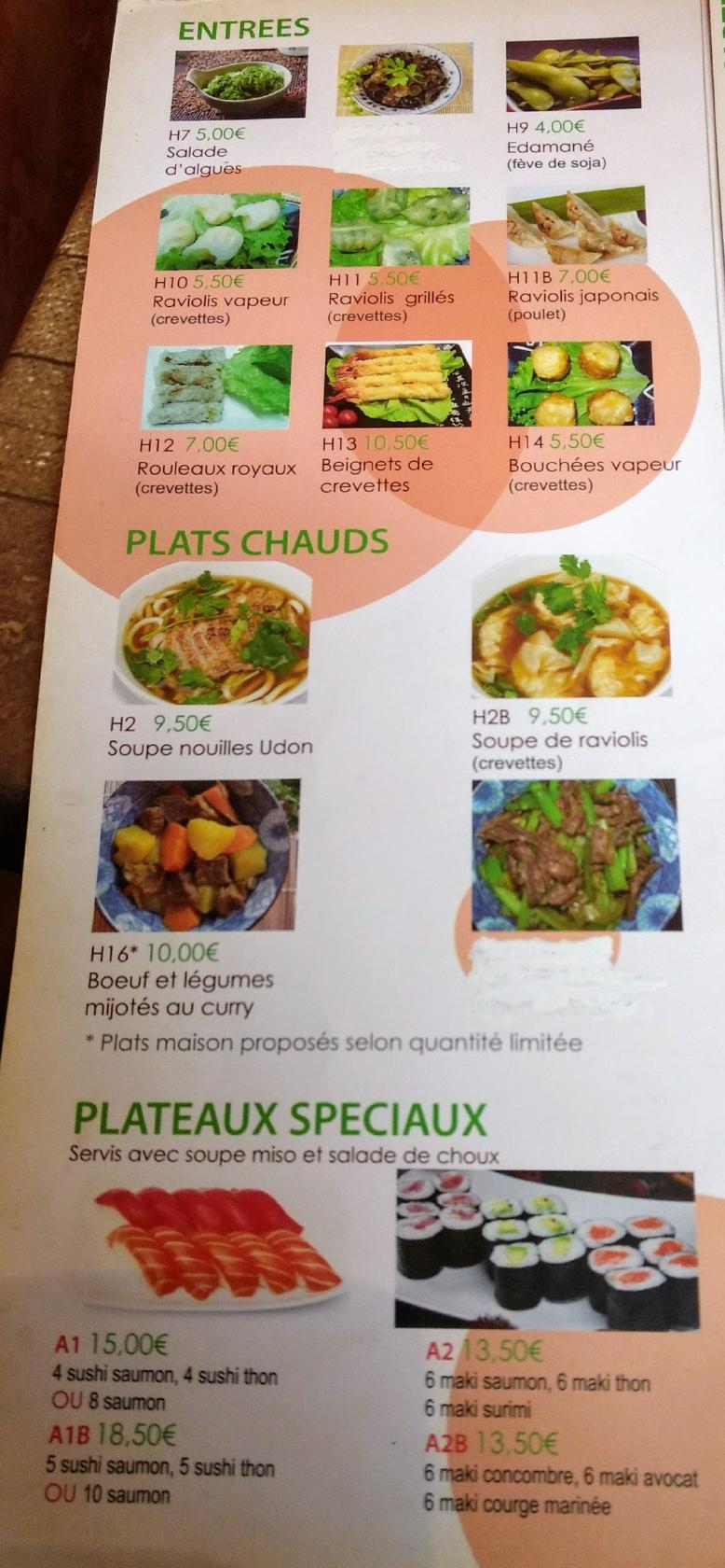 Menu de Le Pavot Rouge